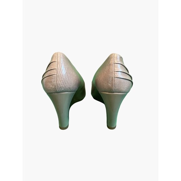 Bandolino Womens Metallic Peep-Toe Wedge Heels Size 8 - Picture 4 of 7